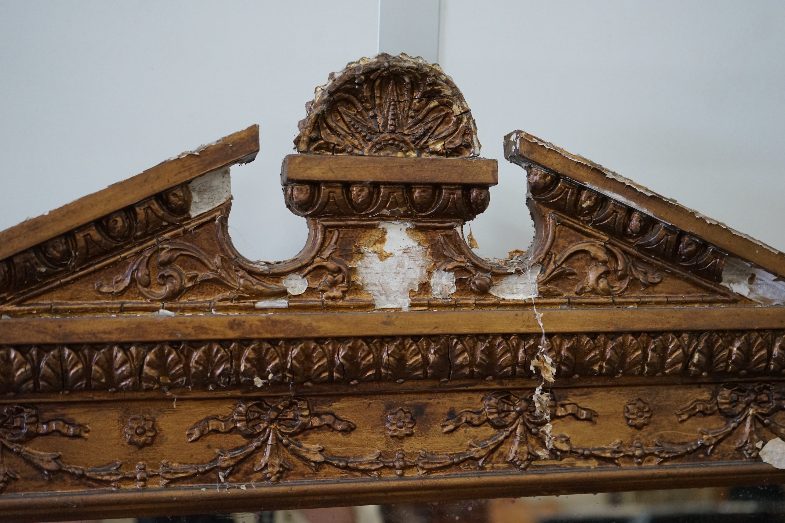 A Victorian giltwood and gesso overmantel mirror, width 119cm, height 151cm